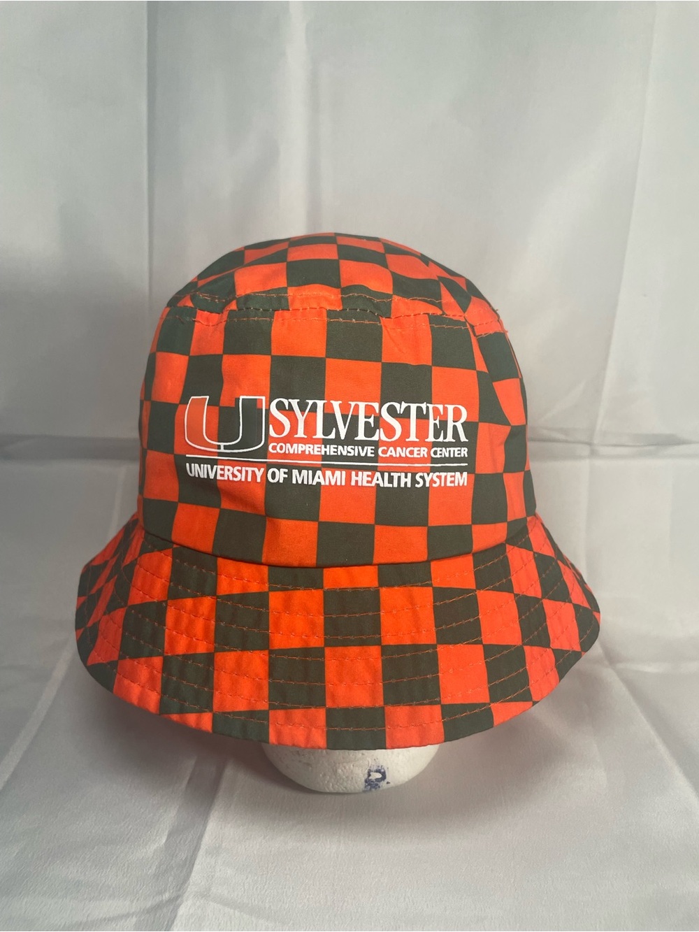 Sylvester University of Miami Checkerboard Bucket Hat - Orange & Green